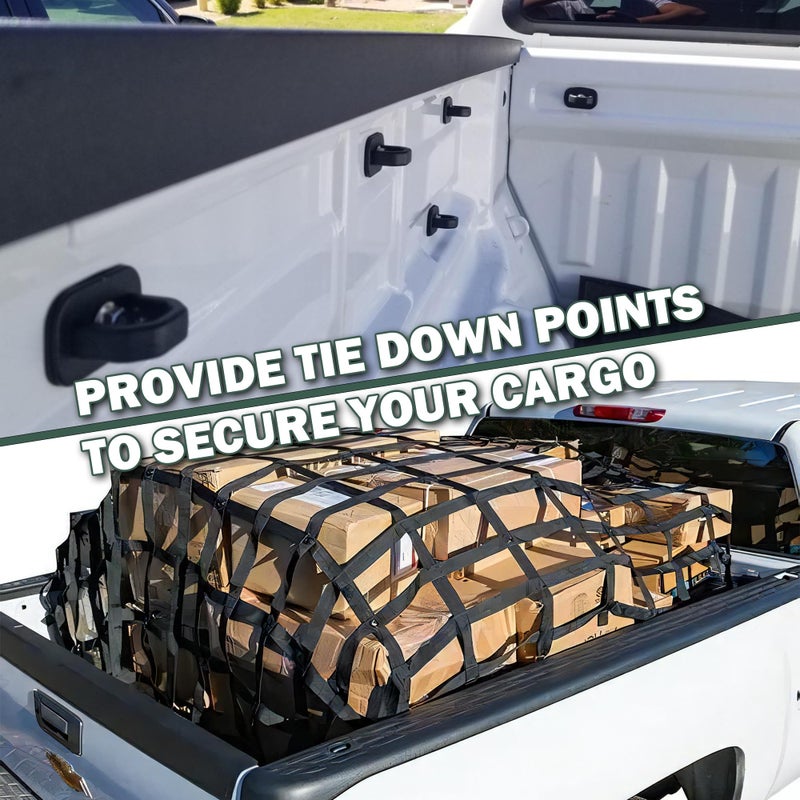 Phamyor Aluminum Tie Down Anchors Truck Bed Side Wall Anchor fit for 2007-2023 Chevy Silverado/GMC Sierra  2015-2023 Chevy Colorado/GMC Canyon  Truck Bed Cargo Hooks  DZ97903  Blue  9pcs - Image 5
